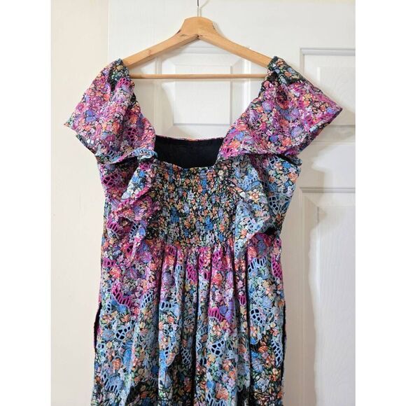 Anthropologie Clementina Eyelet Maxi Dress L - Picture 10 of 13